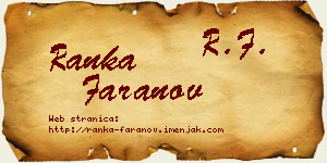 Ranka Faranov vizit kartica